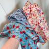 3pcs/set Thin Fabric Printed Headscarf Colorful Flower Square Headband Floral Neck Scarf  Holiday