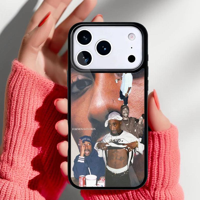 Rapper 2pac Singer Tupac Phone Case for iPhone 17 Air 16e 15 14 13 Pro Max Back Cover for 12 11 Pro Coque
