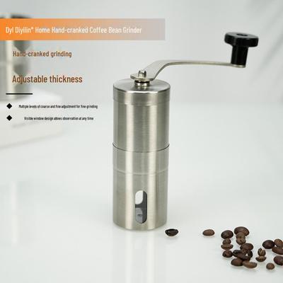 Kaffekvarn i rostfritt stål med handvev i lager