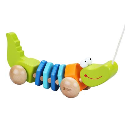 Classic World Pull Crocodile Pull Toy, Walking Toy, Animal Toy for Girls and Boys, Ages 1-2, Toddlers, Baby, Toddler, Baby Shower Gift, Birthday