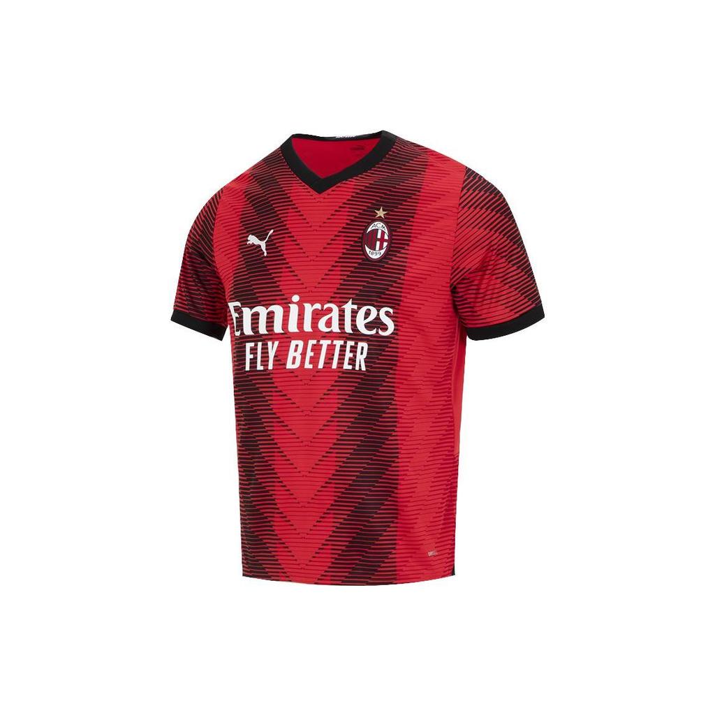 Puma Logo s abecedou Potisk Výstřih do V Tréninkový Krátký rukáv Fotbalový dres Pánské Topy Červená 770383-01