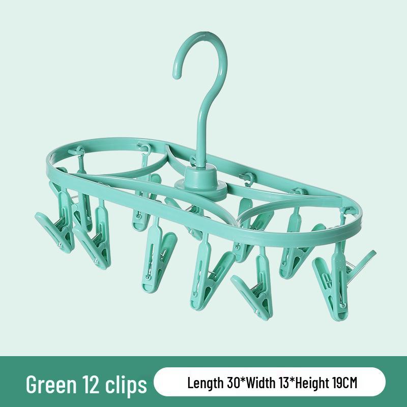 

Складана вітрозахисна сушарка для дитячого одягу з багатокліпсовою вішалкою для білизни та шкарпеток