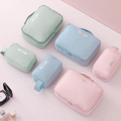 Large Capacity Pure Color Travel Cosmetic Bag, Portable Waterproof Makeup Organizer Pouch for Outdoor