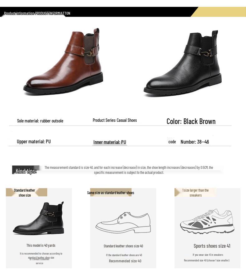 Herren British Style Leder Slipper Stiefel - Große Größe 46, Business Casual, Herbst/Winter Mode