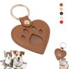 Mini Pet Hair Memorial Keychain PU Leather Cat Paw Keychain Cat Dog Hair Bag  For Pet Owner