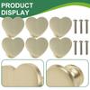6PCS Gold Zinc Alloy Heart Shaped Cabinet Knobs with Screws for Cupboards Drawers Wardrobes For Home Furniture
