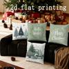 Wohndekoration Hallo Winter Frohe Weihnachten Kissenbezüge Muster Kissenbezug Geeignet für Sofa Schlafzimmer Auto Kissenbezug