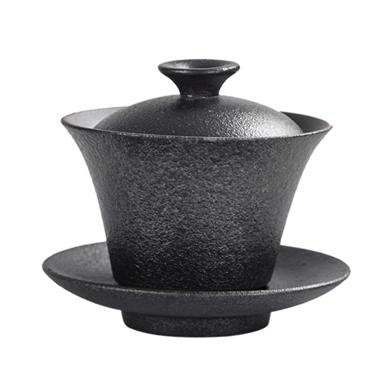Gaiwan Taza de Té de Cerámica Retro Hecho a Mano Cerámica Cuenco de Té Juego de Té Doméstico Vajilla para Viaje Taza Personal Ceremonia del Té China