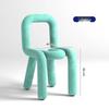 Creative Designer Vanity Chair with Backrest for Bedroom, Bold and Irregular Shape Leisure Stool