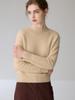 Women's Heavyweight Cashmere High-Neck Sweater, Casual Long Sleeve Solid Knitwear