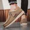 Fashion Suede Loafers Shoes For Men Grey Casual Shoes Men Platform Slip-on Men's Driving Shoes Lightweight Versatile Mens Shoes