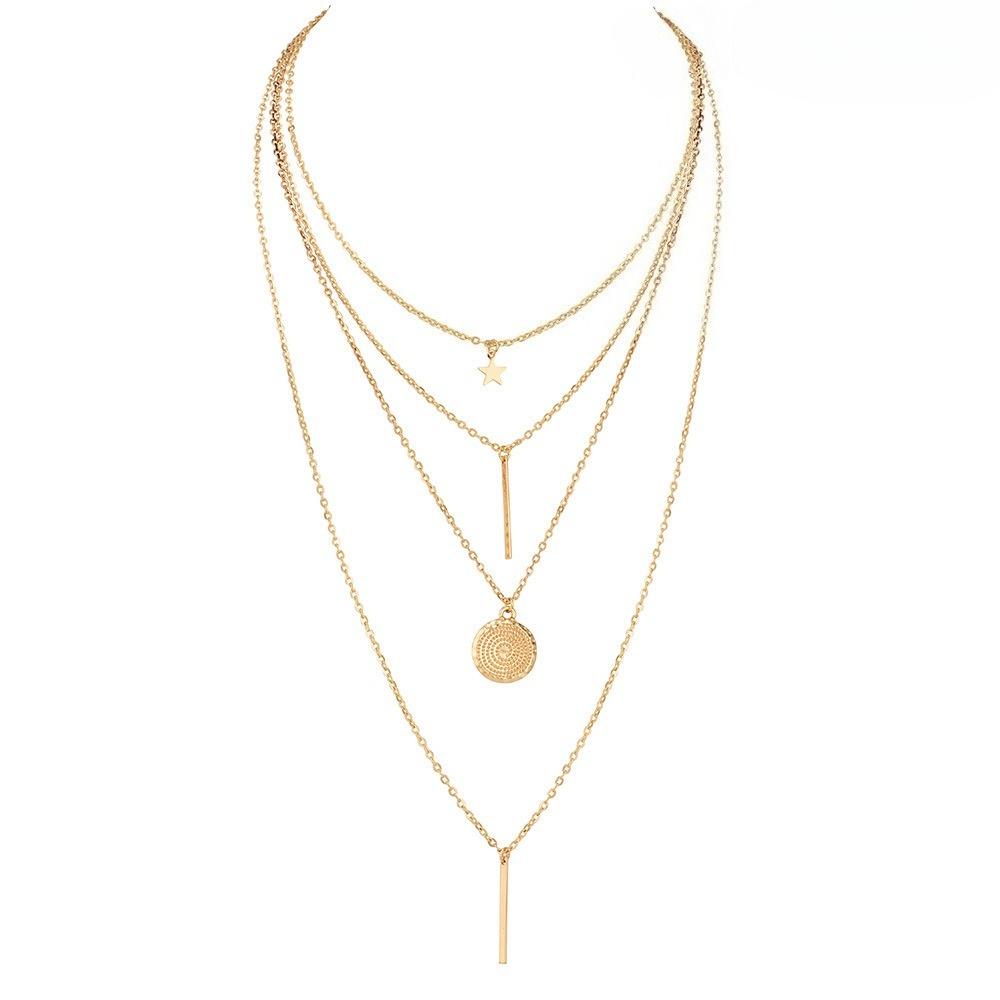 

KISMIS Многослойная цепочка с крупными звеньями, ожерелье с подвеской-пентаграммой для женщин