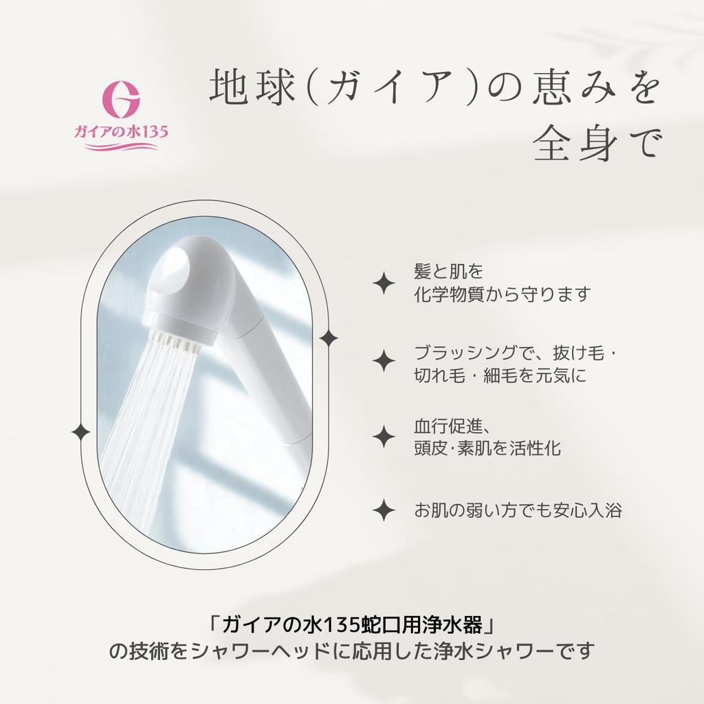 Gaia Water 135 Purifying Shower Head with Cartridge, PetitEnrich, White, Official Authorized Dealer