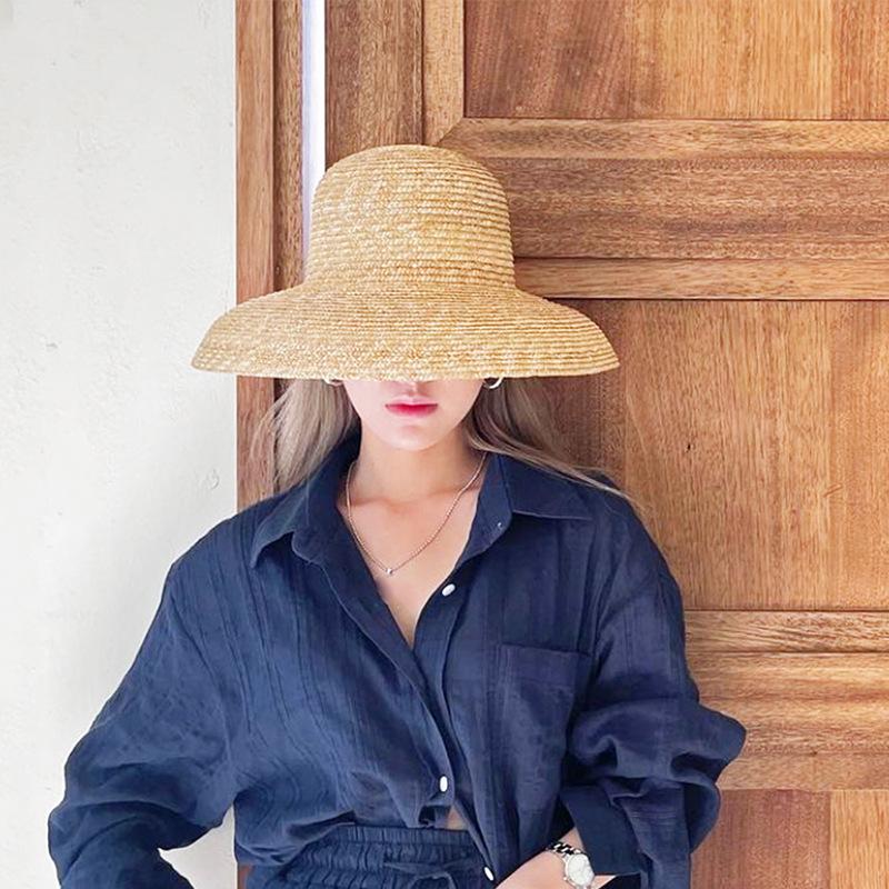 Summer French Retro Hepburn Style Big Brim Straw Straw Straw Straw Hat Women's Fashion Wholesale Vacation Seaside Beach Hat