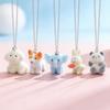 Cute 3D Flocked Resin Pendant Necklace - Dog, Panda, Rabbit Designs for Women