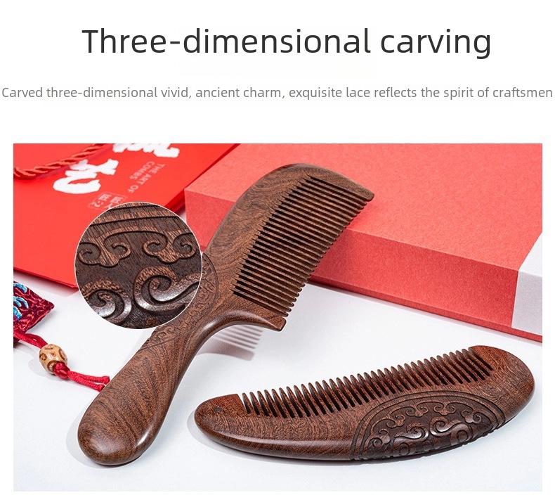 Dárková sada hřebenů ze santalového dřeva: 2dílné starožitné dřevěné hřebeny pro Den matek, Mezinárodní den žen, svatby, svátky