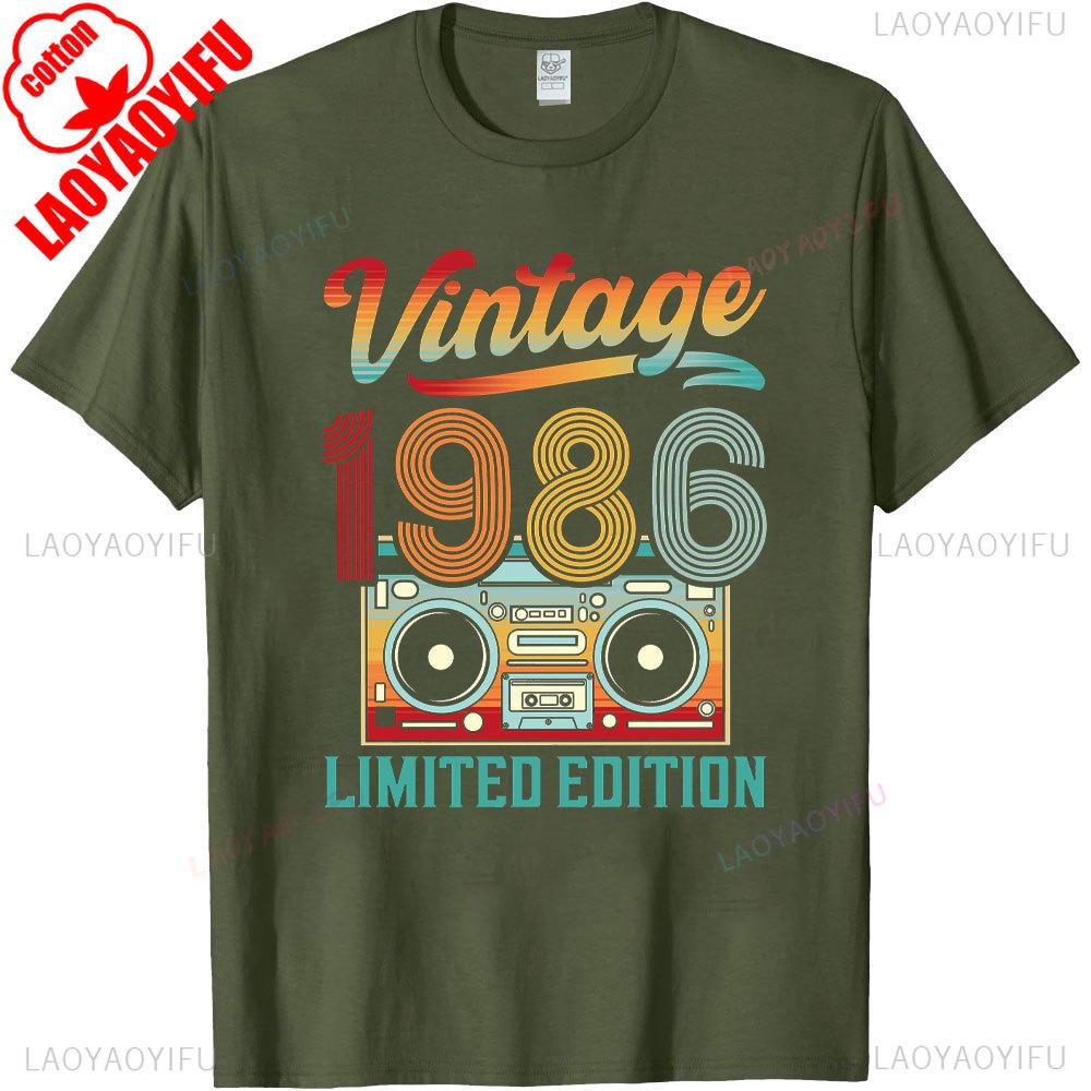 Vintage Made in 1986 40th Birthday 40 Years Old TShirts Summer Graphic Cotton Streetwear ShortSleeve Gifts Tee Men Tops