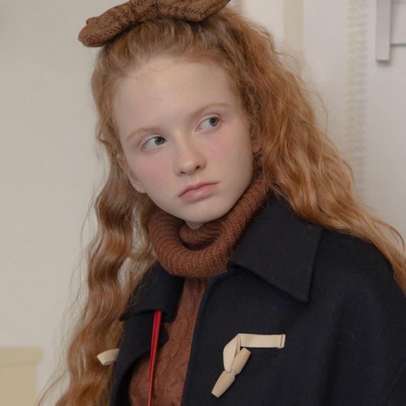 mellotory wool check hairpin (brown)