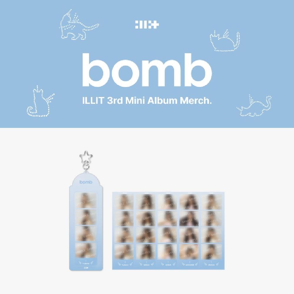 

Предзаказ ILLIT 3-й мини-альбом bomb Официальный MD Держатель для 4 фото Брелок