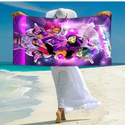 1pc Vibrant Retro Futuristic Band Microfiber Beach Towels Quick Dry Towel Sand Beach Towels Pool for Travel Swim Pool. S07210130