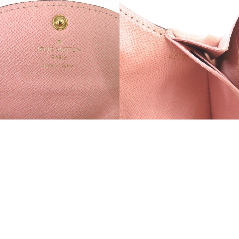 Used AUTHENTIC LOUIS VUITTON N64423 Damier Portomone Rosary coin purse Rose valerine