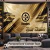 Wall Hanging Tapestry Custom NamePittsburgh Steelers Pattern Personalized Printed Fabric Wall Decor