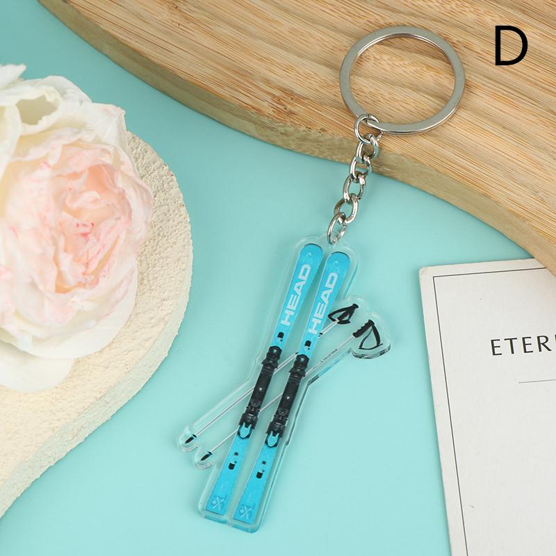 

Double Sided Ski Snowboard Keychain,Winter Sports Keyring Gift for Ski Enthusiasts,,Ski Trip Souvenir Backpack Charm D