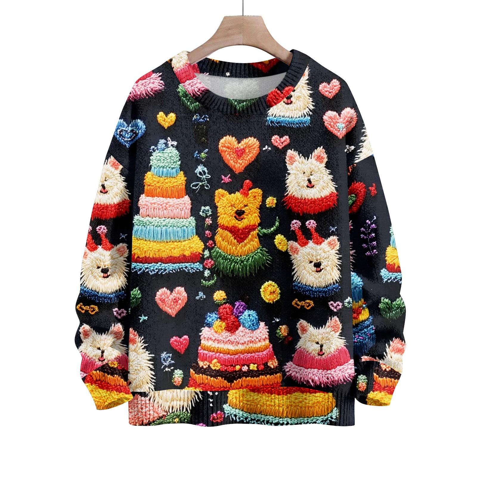 

Детский модный свитер с круглым вырезом и длинным рукавом для мальчиков и девочек, вязаный свитер с милым принтом 110 шафрановый