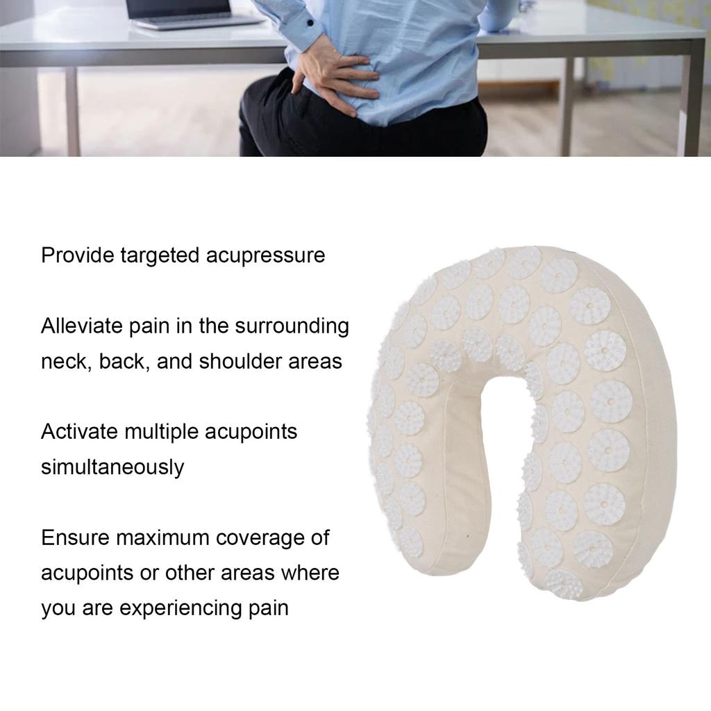 Acupressure Neck Pillow U Shaped Acupoint Massage Reduce Pain Memory Foam Cervical Pillow