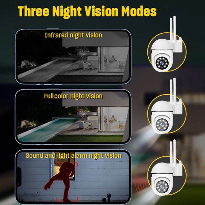 [BUY 1 TAKE 1]A7 PRO CCTV camera connect to cellphone CCTV Camera No Needed WIFI 8MP Two-Way Voice IP66 360° rotation CCTV Camera No Need Internet