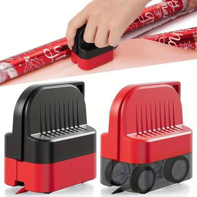 Wrapping Paper Cutter with Wheels | Straight Line Gift Wrap Cutter for Birthday and Christmas, Fits Various Rolls and Papers