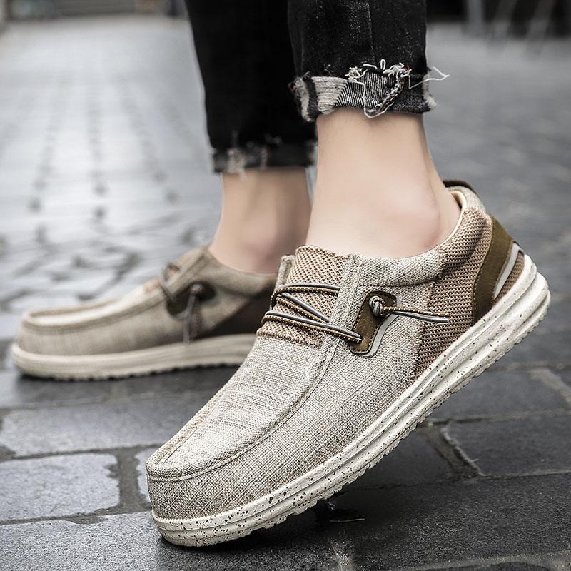 Summer Canvas Shoes Men Sneakers Plus Size Lightweight Breathable Walking Footwear New Slip-on Comfortable Casual Men's Shoes