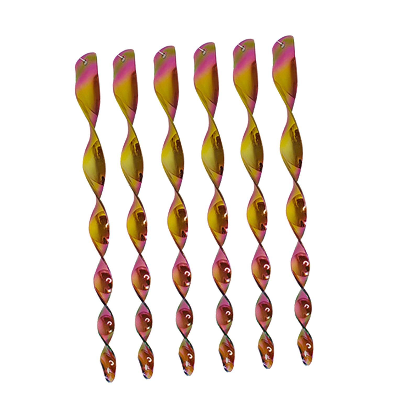 

6Pcs 12inch Bird Repellent Reflective Spiral Scare Rods Bird Control Device Decoration Reusable to Keep Birds Away from House