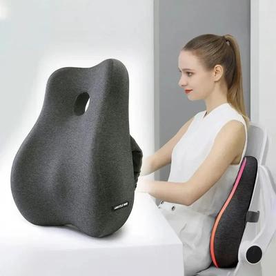 Coussin de chaise de bureau en mousse à mémoire de forme, coussin de soutien pour siège de voiture, coussin de massage pour soulager les douleurs lombaires, oreiller orthopédique à rebond lent