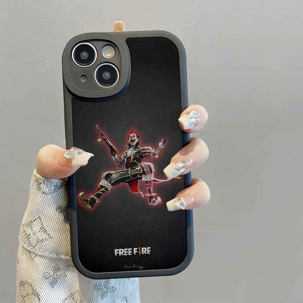 Free Fire Game Phone Case For IPhone 16 14 13 11 12 Pro Max Mini X XR XS Taiping 8 Plus Mini Lambskin Silicone Shell Cover
