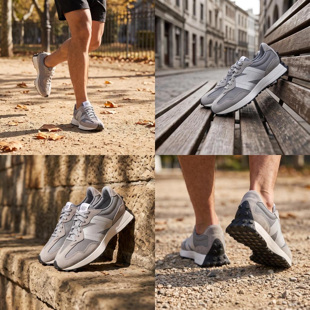 New Balance 327 Metalická stříbrná barva dešťového mraku Unisex tenisky Šedá MS327MA1