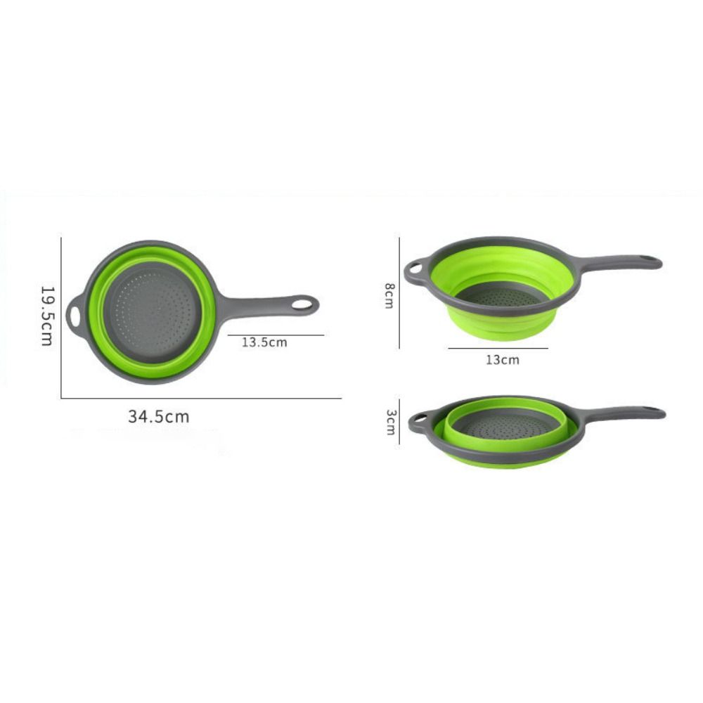 Collapsible Design Silicone Colander With Handle Kitchen Colander For Draining Fruit