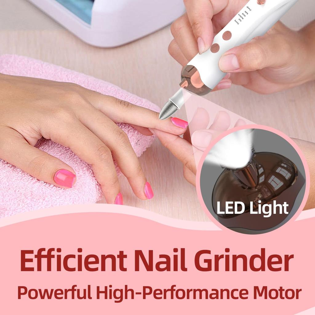 Cordless Electric Nail File Set, Portable Electric Nail Drill Machine,Professional Manicure Pedicure Kit, 5 Speeds Hand Foot Care Tool for Calluses,