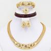 European Statement Jewelry Set: Necklace, Bracelet, Earrings & Ring for Brides