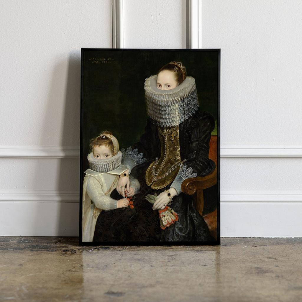 Plakat portret rodzina w koronkach