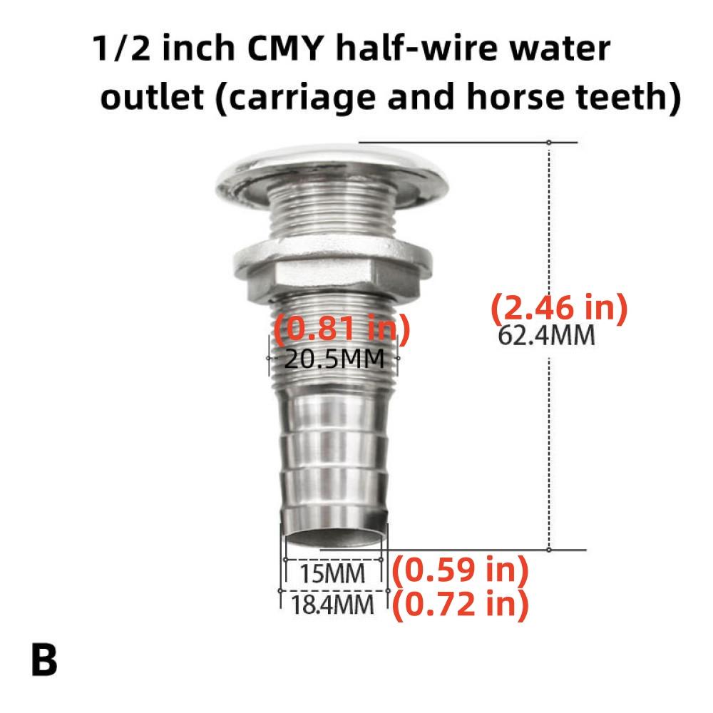 316 Stainless Steel Pagoda Half Silk Outlet Ventilation Holes Yacht Speedboat Marine Tailpipe Hose Outlet