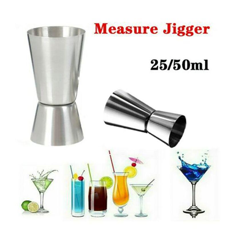 Stahl Einzel Jigger Doppelter Schuss Getränke Spirituosen Messbecher Cocktail 2550ml Messbecher