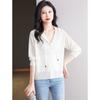 Ice Silk Knitwear Hooded Cardigan Jacket Short Loose Bottoming Shirt Thin Women's Autumn Sweatshirt