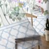 Blue Morocco Flower Wildflower White In Sheer Drapes for Living Room Bedroom Kitchen Window Treatment Chiffon Curtain