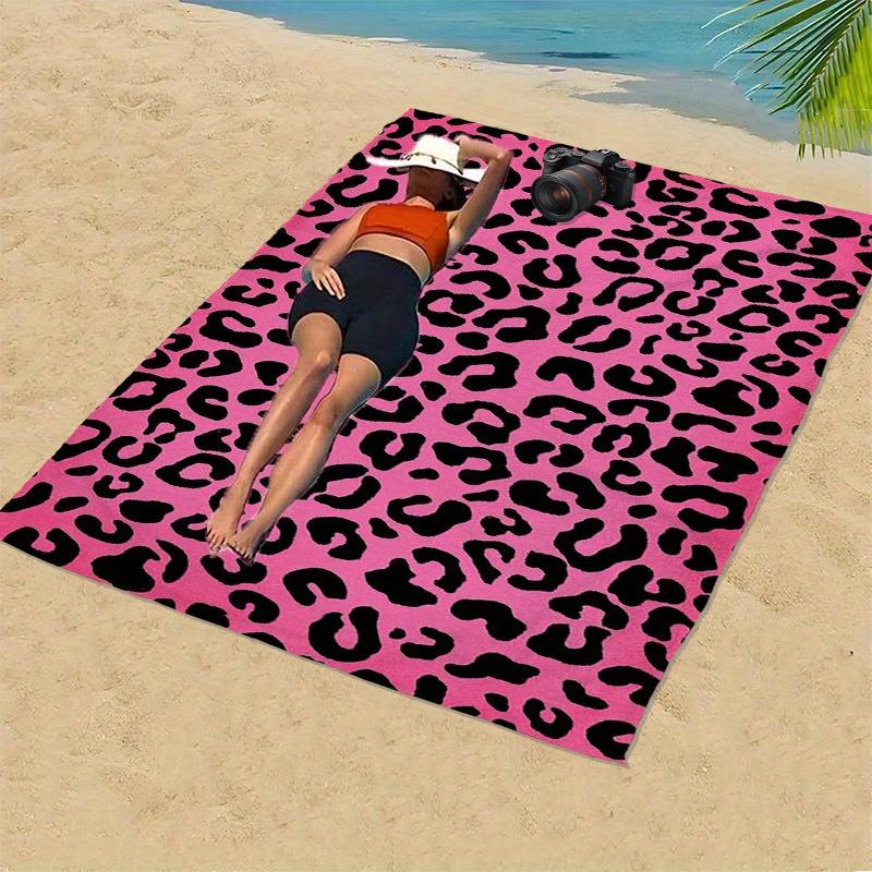 Pink Leopard Print Ultra Soft Microfiber Towel, Quick Dry Vibrant for Summer Bath Pool