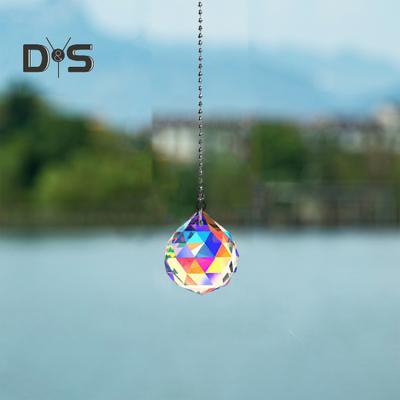 1/6 Stück Kunstkristall-Sonnenfänger zum Aufhängen, Dekoration mit Kette, für drinnen und draußen, Haus, Garten, bunter Regenbogen-Maker, Prisma-Anhänger, Ornament