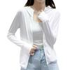 Women's Hooded Sun Protection Jacket: 2024 Summer Lightweight, Long-Sleeve, Breathable, Solid Color, Thin Knit Design