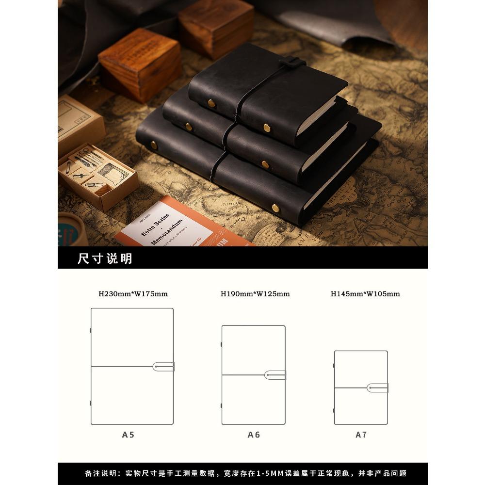 Handmade First Layer Cowhide Book Genuine Leather Hand Account Binder Notebook Retro Nostalgic Travel Diary