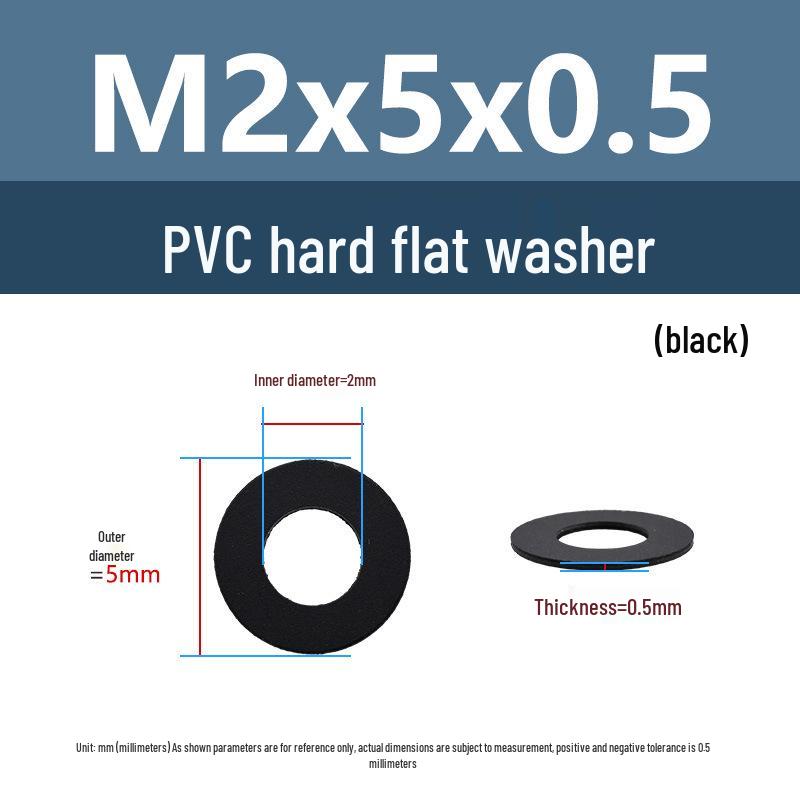 Yigu Black Nylon PVC Sealing Washer M4/M5: Thick, Insulating Plastic for Screws