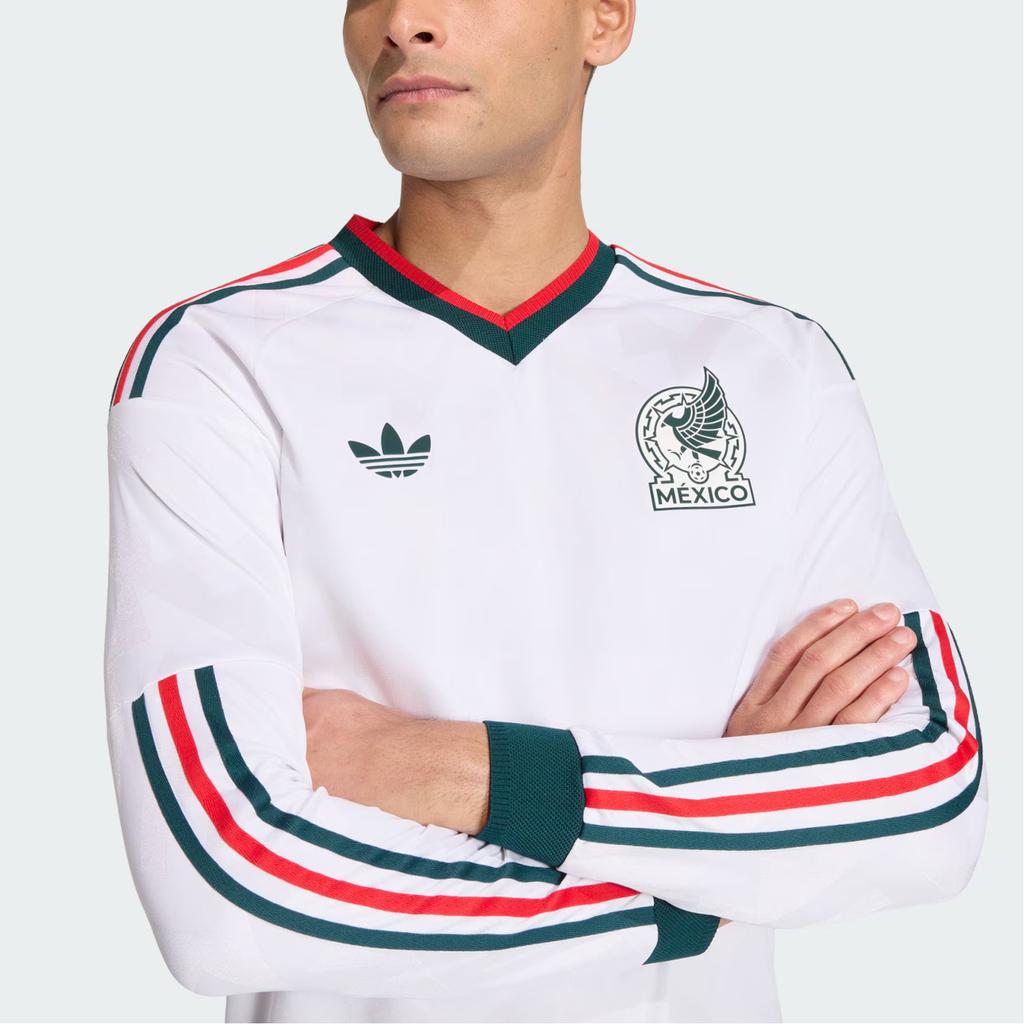 adidas Originals Player Edition Mexico National Team 26 Season World Cup Away Climacool Slim Fit V-Neck Pullover Long Sleeve Football Shirt JZ2769